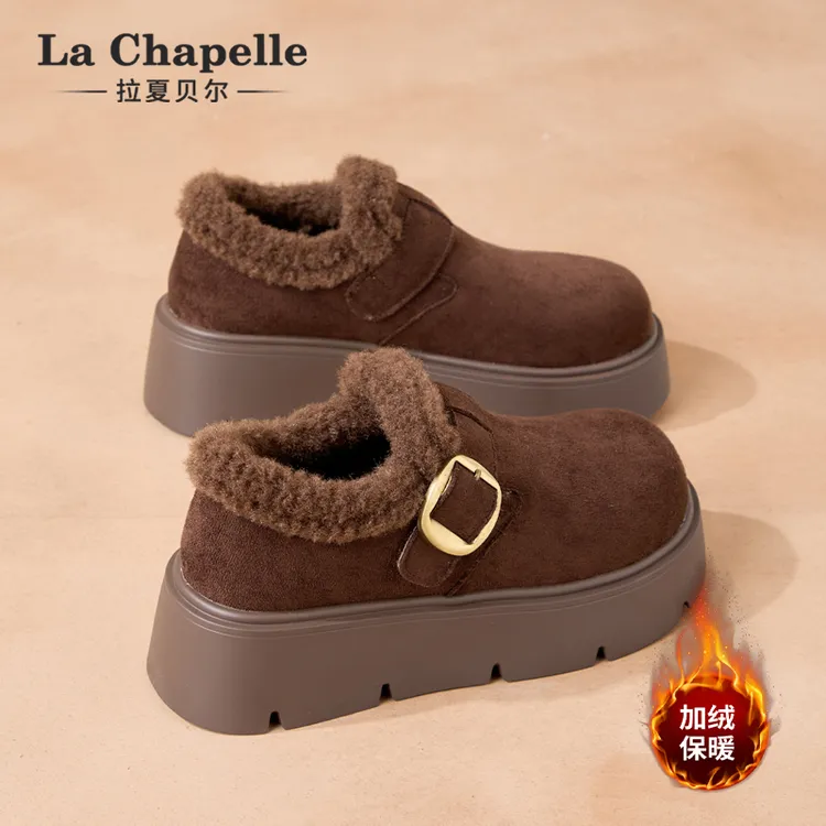 拉夏贝尔勃肯鞋女2025冬季新款经典百搭加绒加厚保暖防滑休闲棉鞋