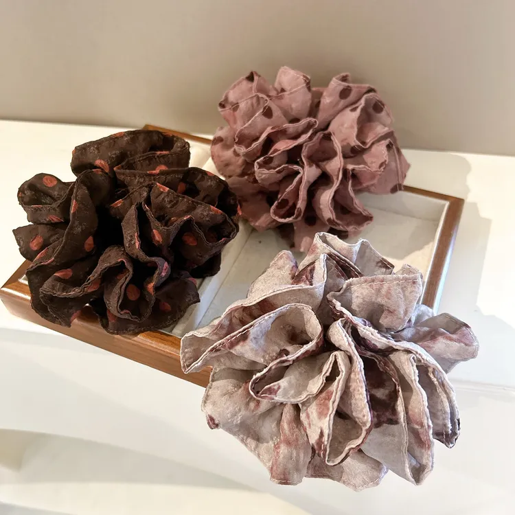 原创设计韩版小肠圈复古法式丸子头绳扎发皮筋高弹舒适百搭洋气