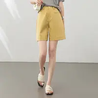 燕苹新夏款莱赛尔四分高腰时尚休闲薄款透气宽松直筒短裤1352049