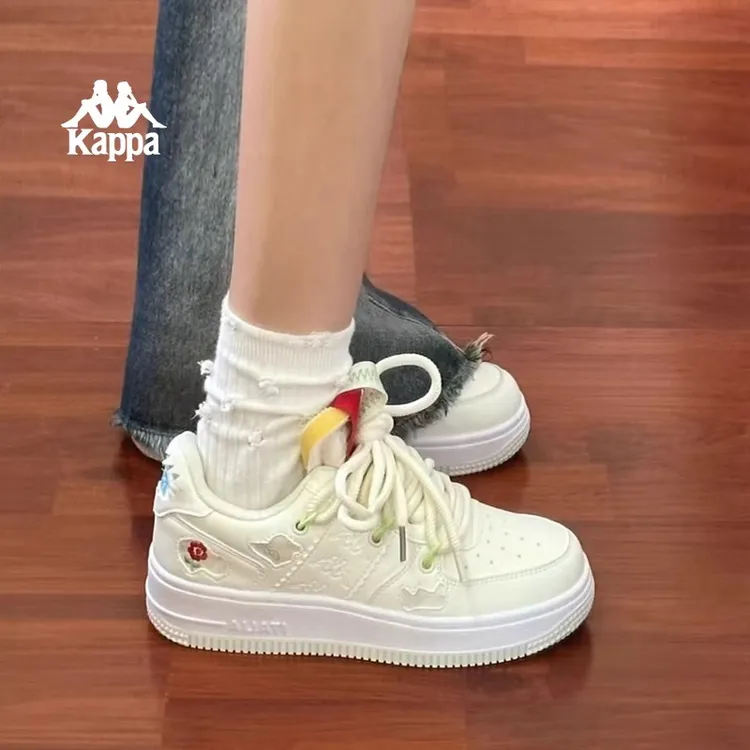 Kappa女鞋2025秋季爆款板鞋厚底时尚百搭小白鞋运动休闲鞋子33CJ