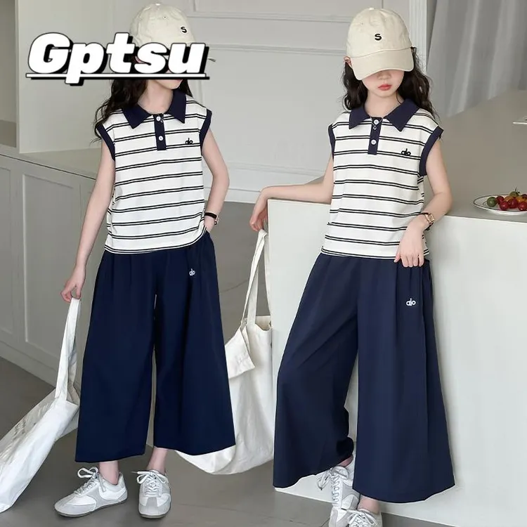 GPTSu女童夏套装2025新款洋气女大童女装薄款儿童小女孩绝美夏装