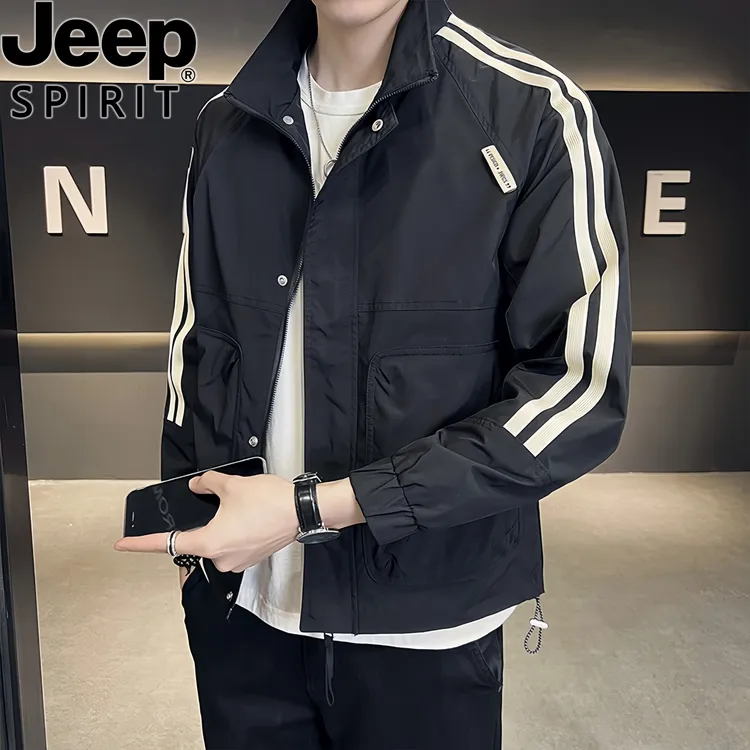 Jeep吉普春秋冬时尚男士外套潮流百搭帅气2025新款工装飞行员夹克