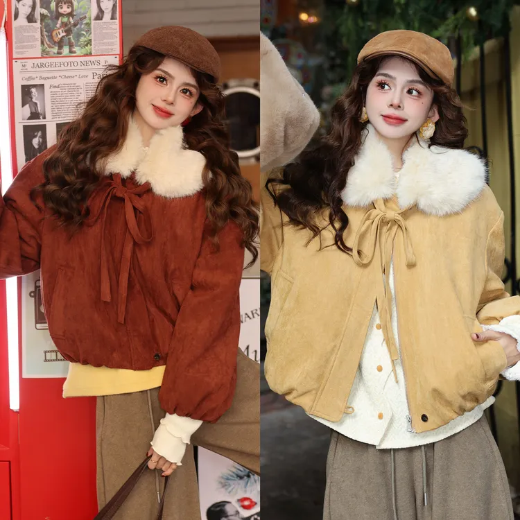 陈大器【赤霞染枫】复古港风秋冬加厚保暖百搭宽松外套JM2477740