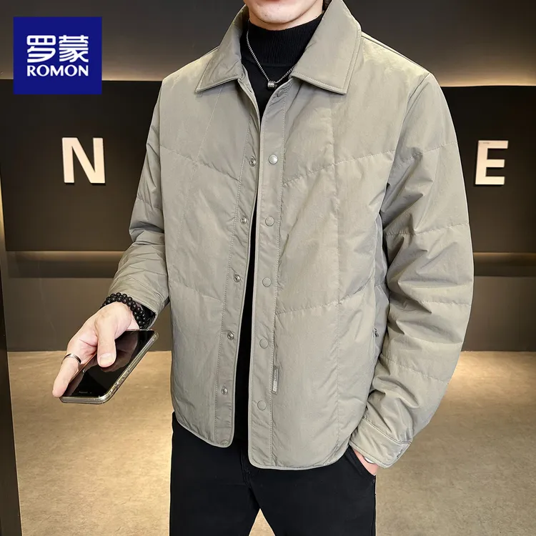 罗蒙男款轻薄鸭绒羽绒服冬季新款男装宽松保暖夹克外套男潮流
