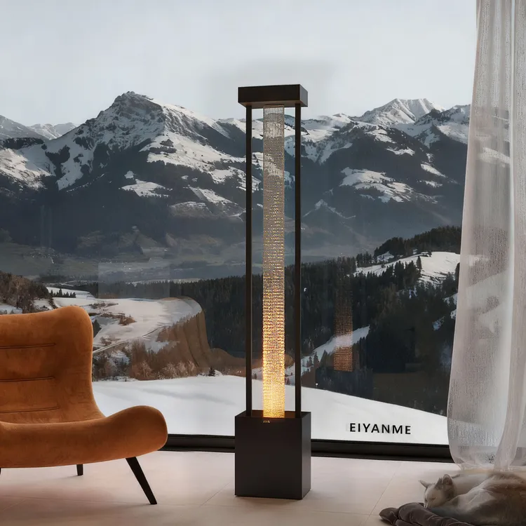 EIYANME意式极简流水摆件循环水客厅招财装饰水景轻奢高档落地灯