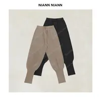 NiannNiann 新款小众女装保暖休闲可翻边混纱羊绒羊毛裤16121 