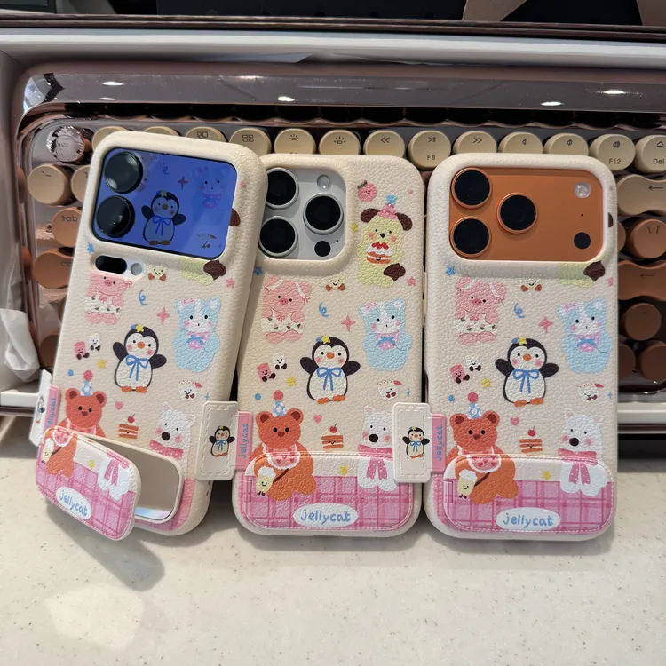 可爱小动物企鹅标签适用iPhone17/16手机壳苹果华为vivoppo小米14