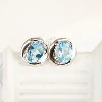 【小北好物】S925银托帕石耳钉约6*8mm【多样性发一件】2QH161X372