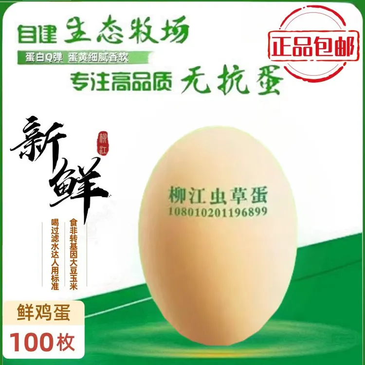 柳江虫草蛋100枚可生食无抗无菌富硒蛋新鲜大鸡蛋生态别墅式养殖