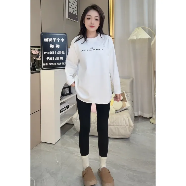 【婷婷家】小个子定制冬季加厚绒保暖百搭大白T