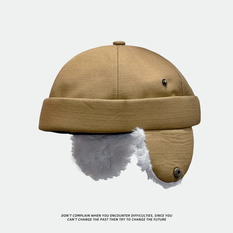 时尚冬季护耳帽子地主帽男生青少年雅痞瓜皮帽女保暖冷帽韩版帽子