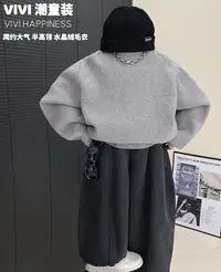 现货 VIVI童装2【杏灰色】冬款亲子装中大童洋气厚实半高领加厚毛衣