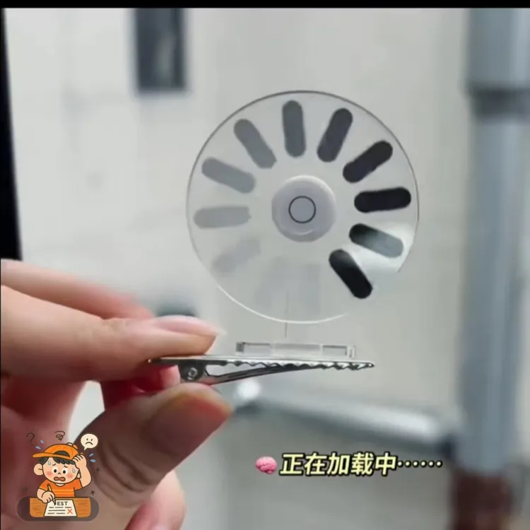 可动宕机发夹大脑加载中发夹发饰搞怪创意可转圈送朋友抽象头饰