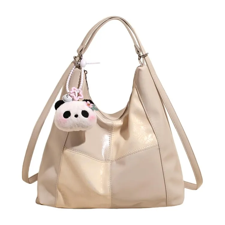 托特包女大容量2025新款小众设计拼接单肩包休闲韩版多功能双肩包