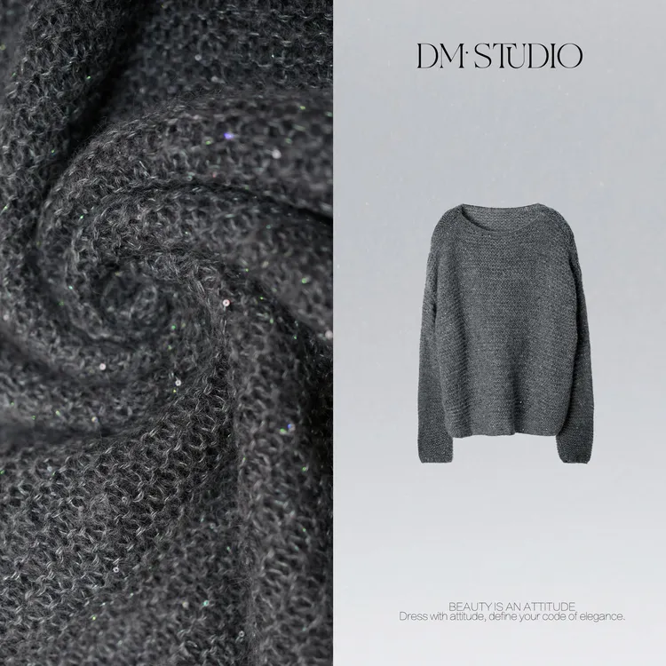 DEDM•STUDIO/慵懒风保暖气质马海毛羊毛混纺毛衣2507MY/M72523