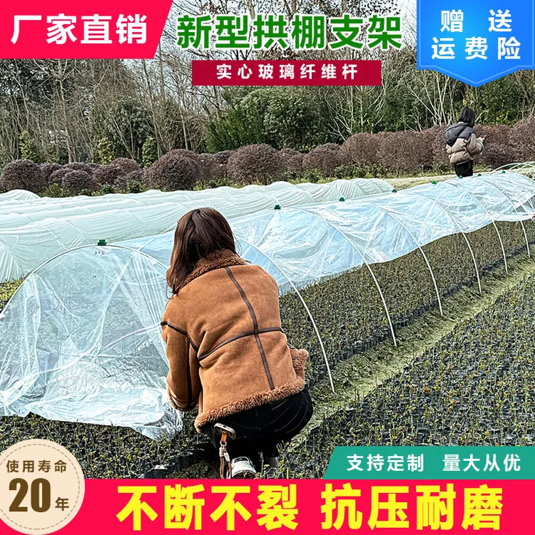 拱棚支架拱杆育苗蔬菜地温室大棚菜园实心玻璃纤维杆玻璃钢农用