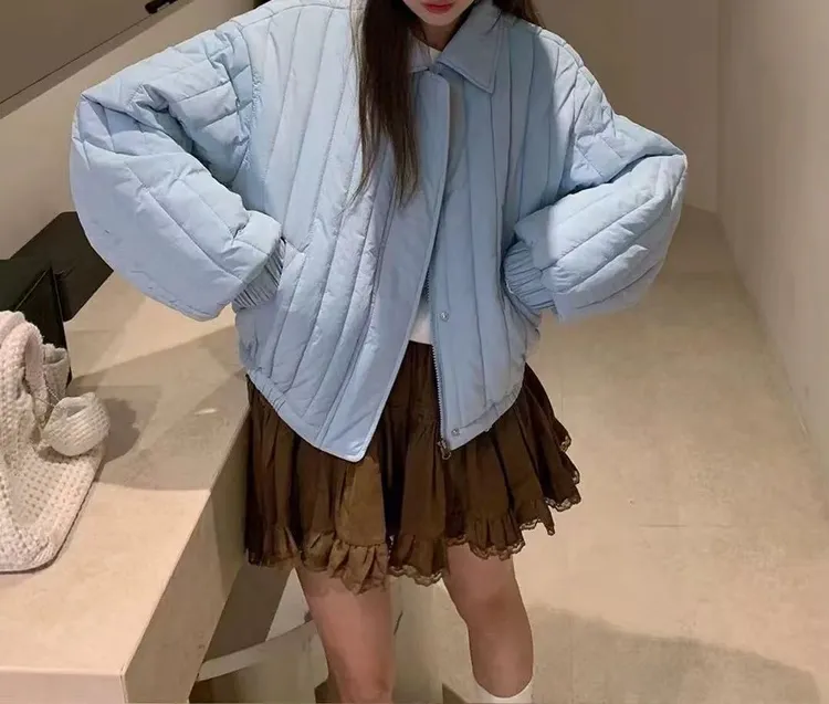 2025新款韩版轻薄短款棉服女秋冬高级感百搭通勤夹棉外套潮TT