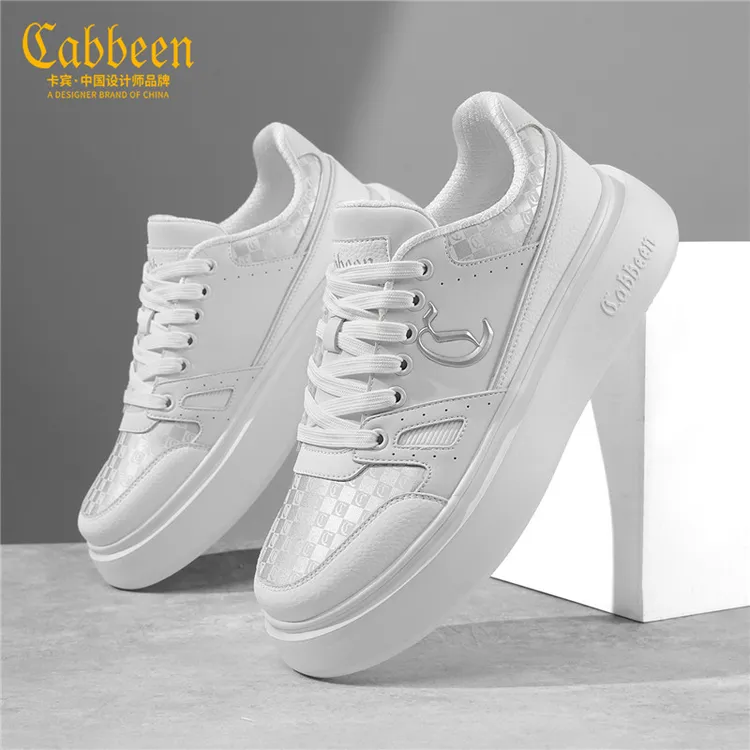 卡宾男士休闲鞋2025秋冬季新款白色厚底男生板鞋高级感百搭潮鞋男