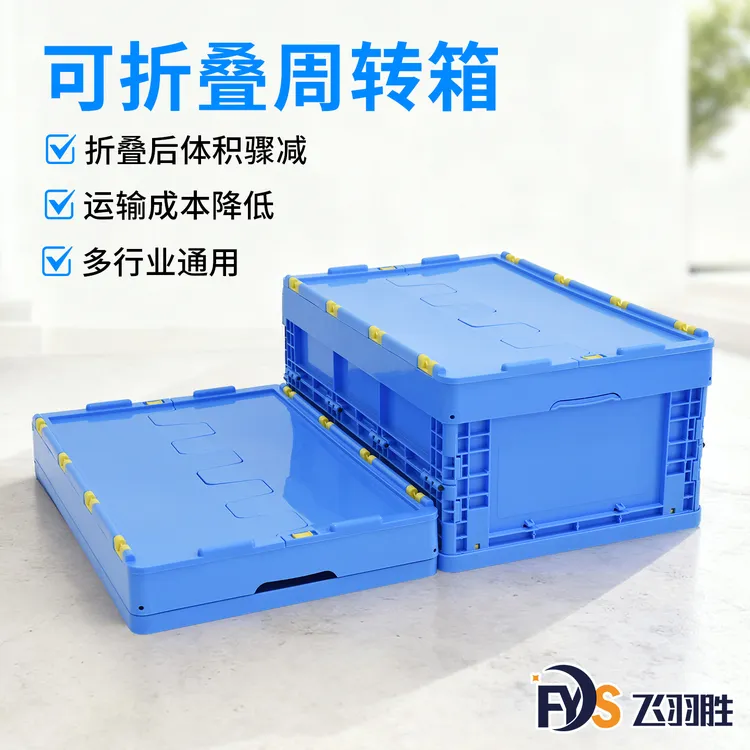 折叠式周转箱长方形大号加厚带盖塑料箱工厂仓储物流运输货架收纳