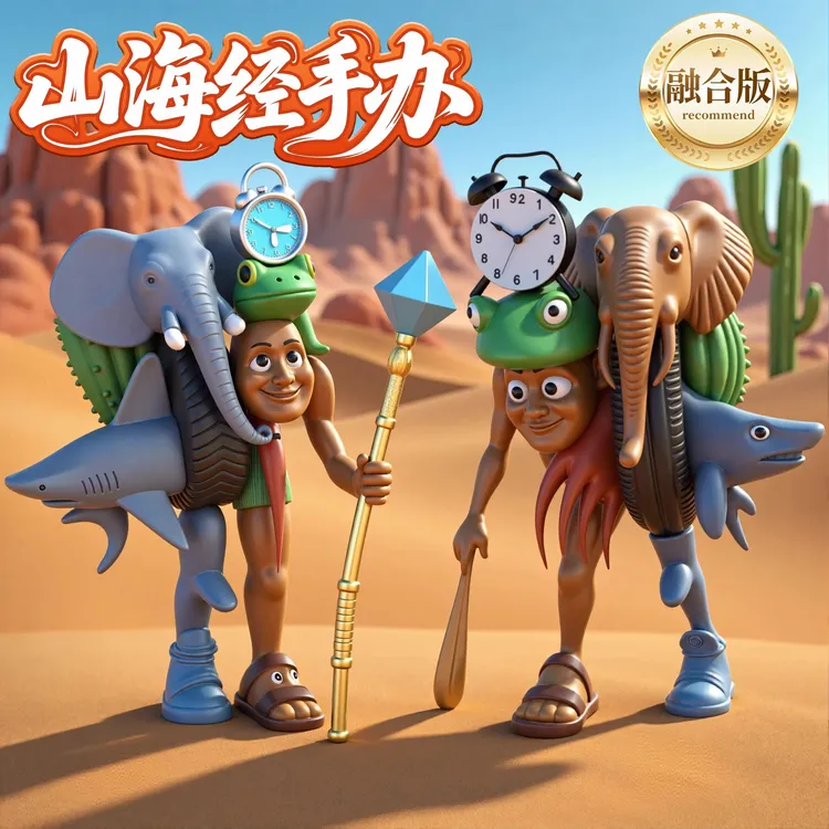 ai外国山海经玩具可拼装手办怪兽融合体版神兽全套小学生男孩玩偶