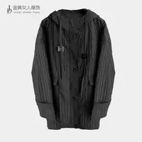 【金典女人服饰】秋季肌理感单排扣风衣连帽外套气质长袖女风衣4336
