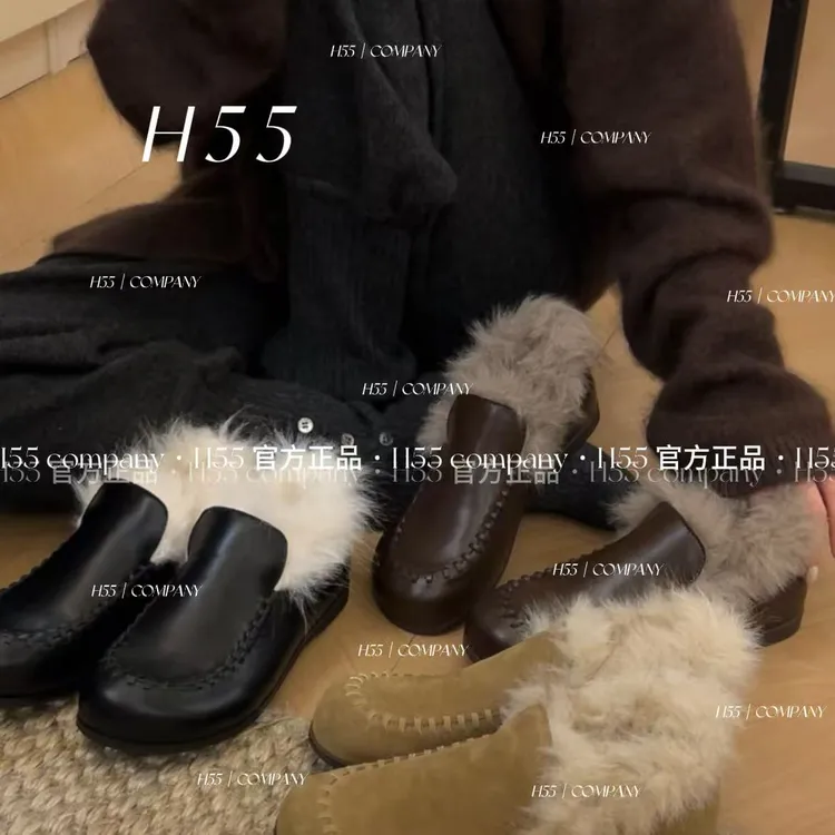 H55女鞋单宁木加绒加厚编制风防滑博肯鞋时尚休闲鞋10-3135-5-YY