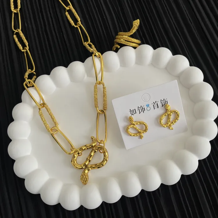 铜合金项链 如饰 小蛇三件套套装时尚百搭欧美气质