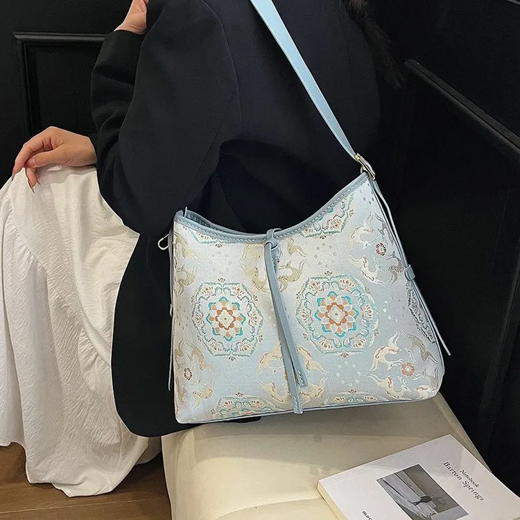 （有内衬）手工diy材料包龙须包国风中式手缝斜挎斜挎大容量礼物包