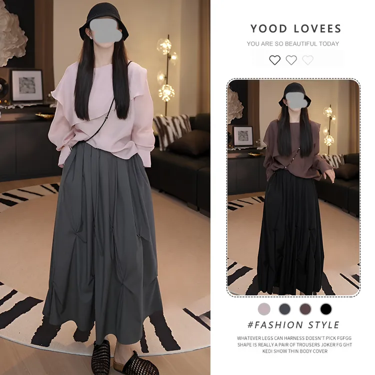 茶里茶气别致套装高级感超好看显瘦优雅感衬衫捏褶半身裙两件套