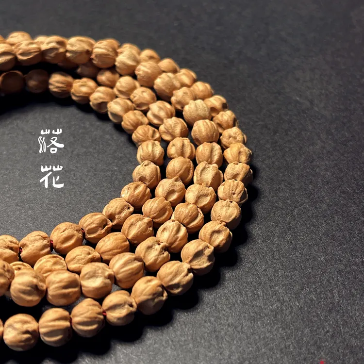 热振百香籽，原桩莲花鬼，108长串文玩精品，粉皮，走色玉化快.