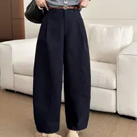 Coco 高腰半松紧遮肉小弯刀直筒裤
