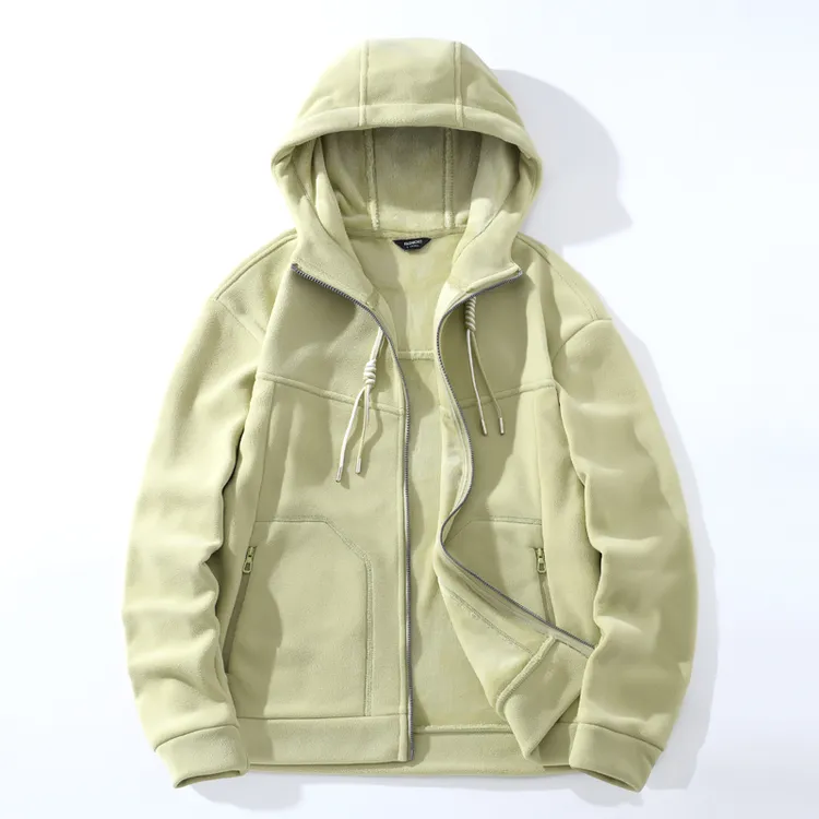 情侣款欧版大码冬季加厚珊瑚绒双面摇粒绒连帽男女羊羔绒抓绒衣外