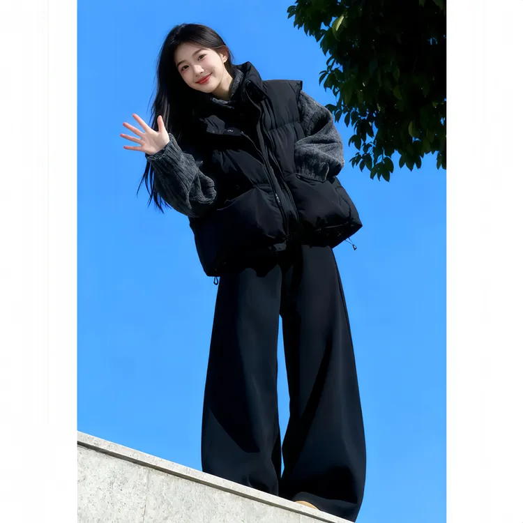香朵儿叠穿套装女休闲减龄宽松慵懒风上衣马甲阔腿裤三件套