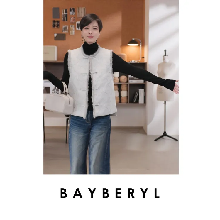  BAYBERYL老贝东方云境*新中式拼接无袖秋时尚马甲MF5I0105-10/2