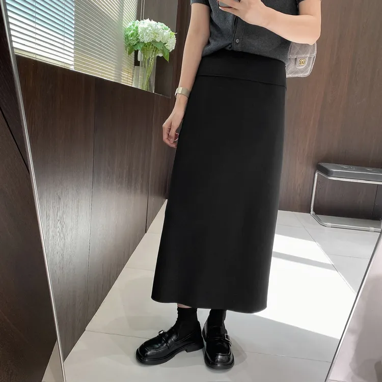 IMFLY金小金自制女装 半身裙DYQ785早秋新款气质包臀裙直筒裙子