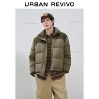 【HOT】UR2025冬季新款男装复古撞色拼接绗缝羽绒服UMM150022