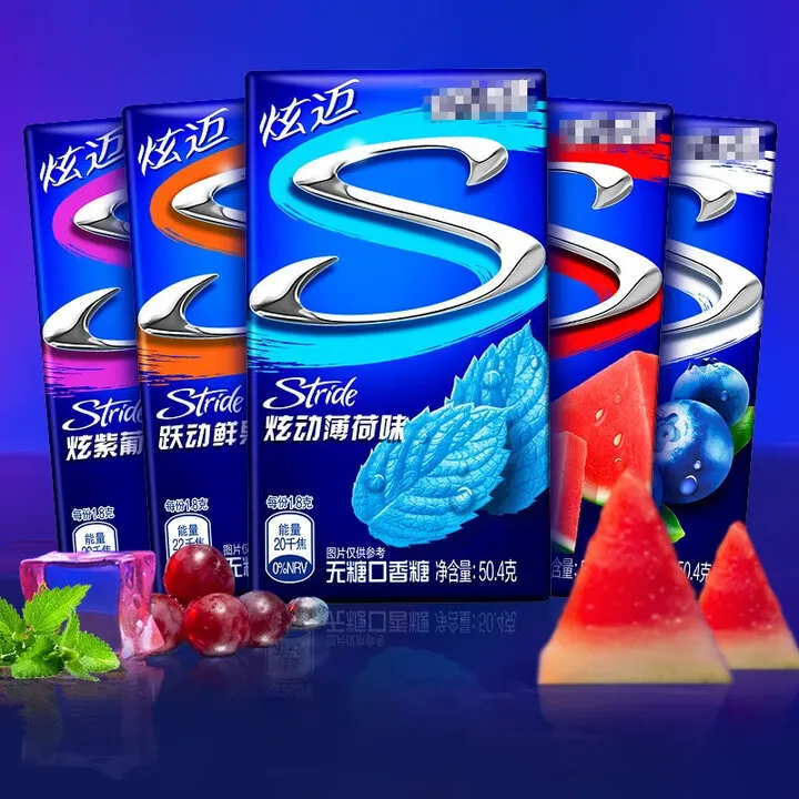 炫迈无糖口香糖50.4g薄荷味草莓味西瓜味口香糖随身休闲零食糖果