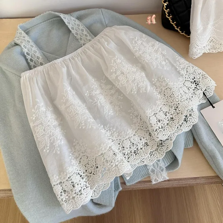 防走光卫衣叠穿短款半身裙女秋冬蕾丝花边打底短裙毛衣裤子小屁帘