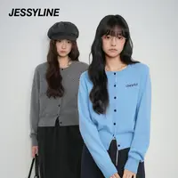 【100%绵羊毛】jessyline杰茜莱针织衫通勤OL毛衣开衫2025秋季新款