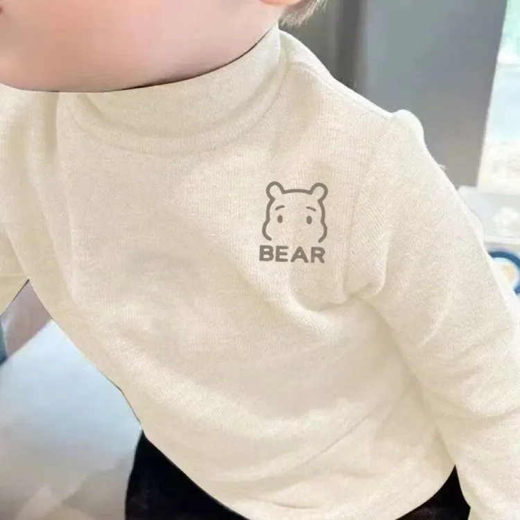 双面德绒打底衫秋反季韩版儿童长袖上衣T恤男女童保暖半高领儿童