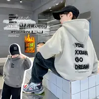 男童卫衣2025新款秋冬款加绒加厚连帽上衣儿童冬装小男孩潮牌衣服