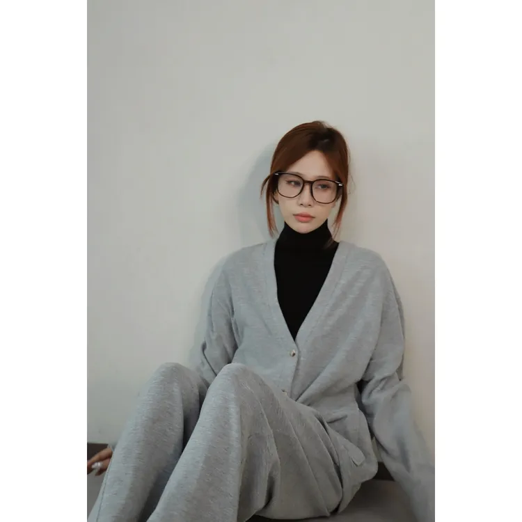 【MonTendre】秋冬新款 G 流光风休闲慵懒风显瘦极简外套长裤套装