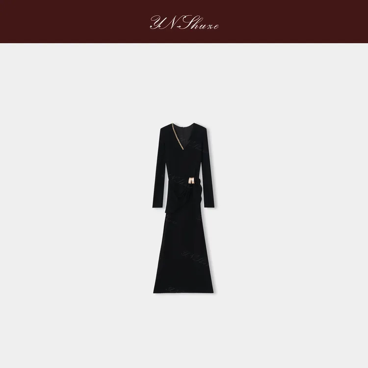 YN-SHUZE设计师秋冬时髦显瘦连衣裙SZ-YNC-20251029