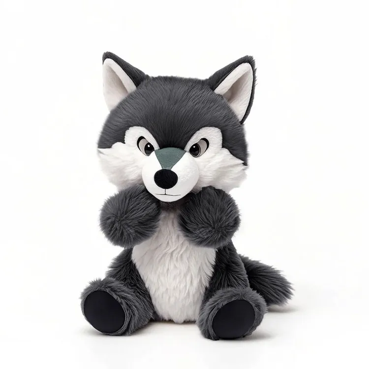 大灰狼小公仔毛绒玩具可爱动物宝宝安抚玩偶抱睡娃娃娃娃毛绒玩具