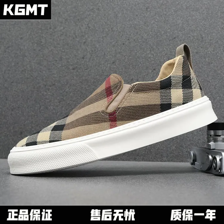 官方正品~欧货男鞋2025新款春季乐福鞋男潮流休闲鞋轻便时尚格子