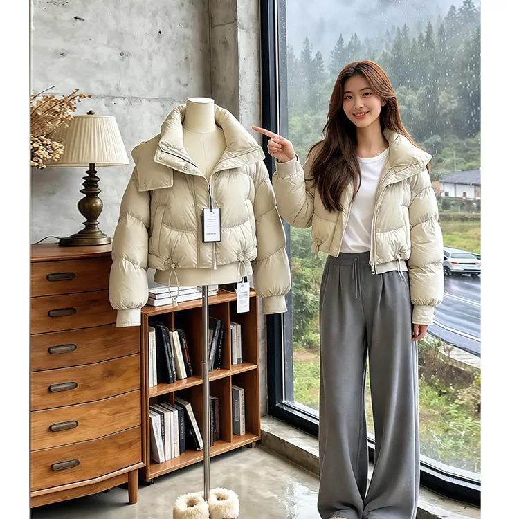 小个子连帽加厚冬季棉服外套女2025新款巨好看洋气百搭面包服棉袄