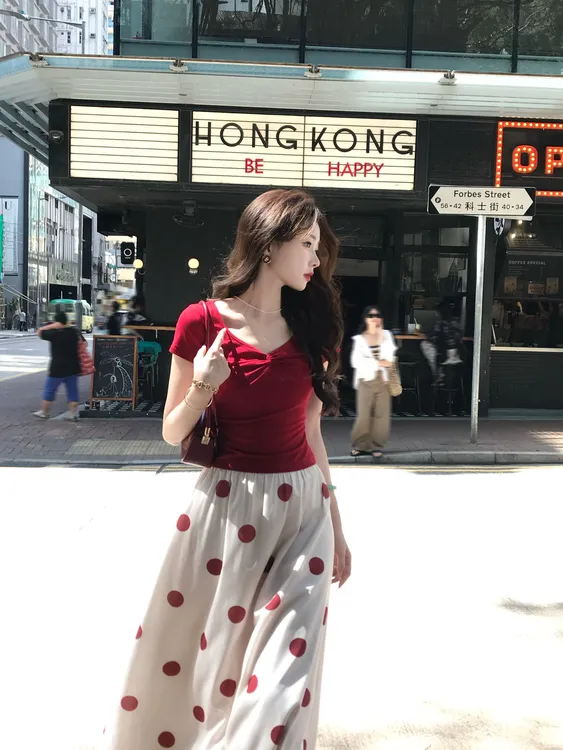 EIA一尧【恋夏主角】复古气质女人港风短袖t恤扭结显瘦法式上衣夏季