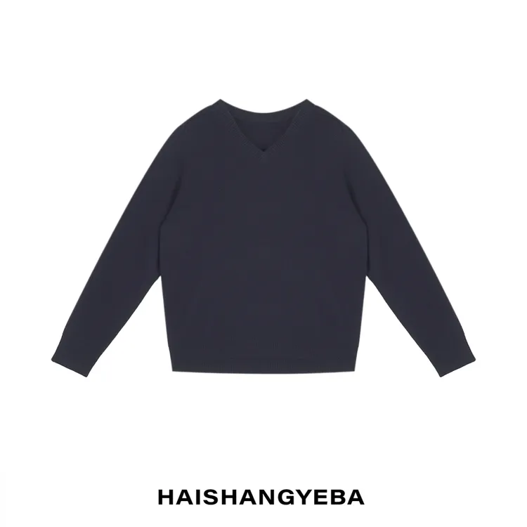 【海上叶爸】新款2024秋冬百搭羊毛男女同款宽松V领长袖毛衣