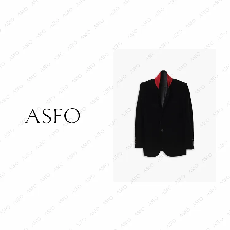 【AS女主角】25新原创定制撞色红领丝绒正肩西装AS25QXZ03626