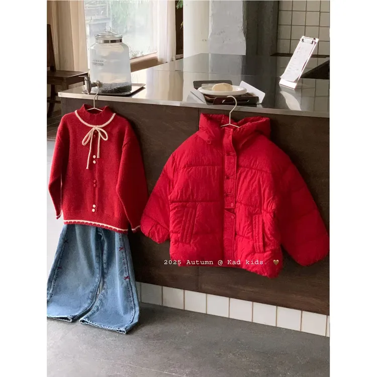 中式厚厚的棉服 一套搭配裤子特别好看 童套装V5392